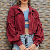 Women Corduroy Short Jacket