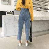 Ruffles Jeans Woman Autumn