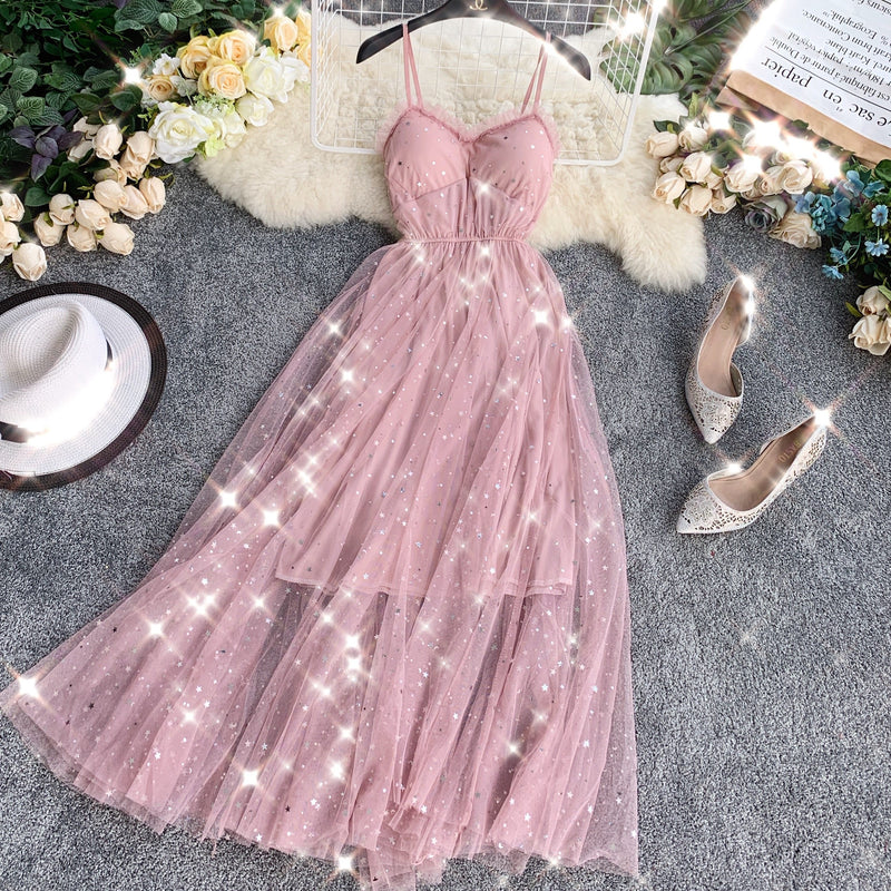 women's sequins V neck dresses