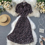 Vintage ruffles floral print Dress