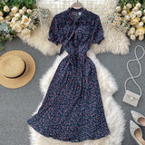 Vintage ruffles floral print Dress