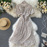 Vintage ruffles floral print Dress