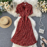 Vintage ruffles floral print Dress