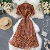 Vintage ruffles floral print Dress